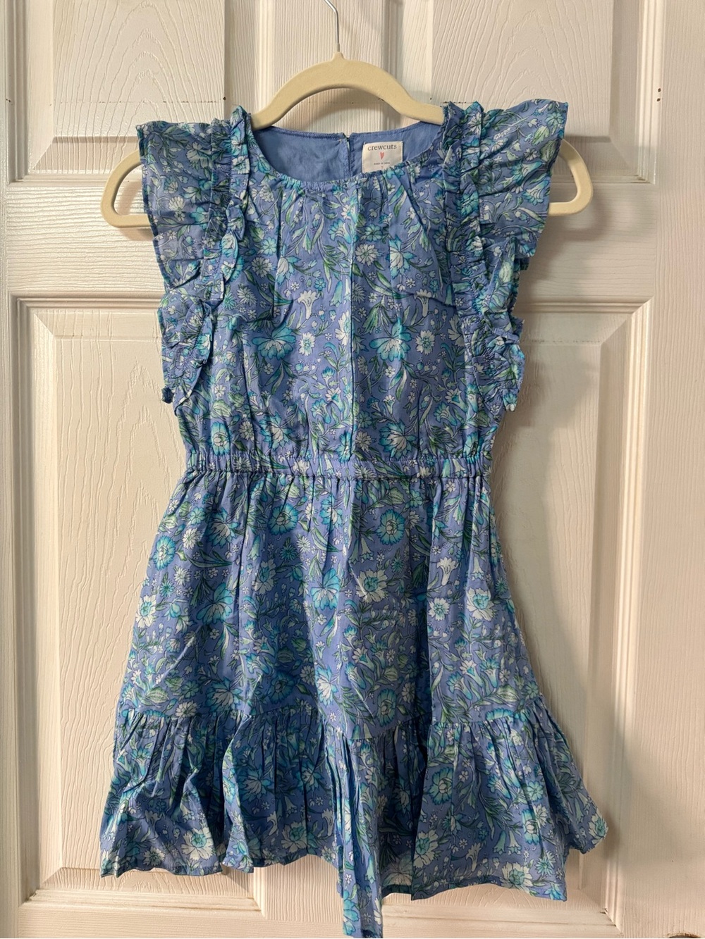 Crewcuts Blue Floral Ruffle Sundress